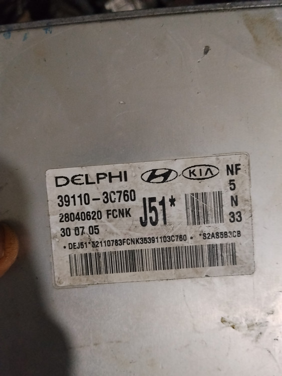 ECU هیوندای سوناتا NF شش سیلندر مدل 2007–2009 کد فنی 39110‑3C760 (اصلی)